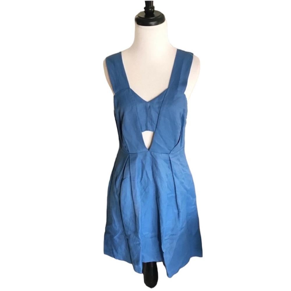 Sandro Blue Runy Cutout Dress